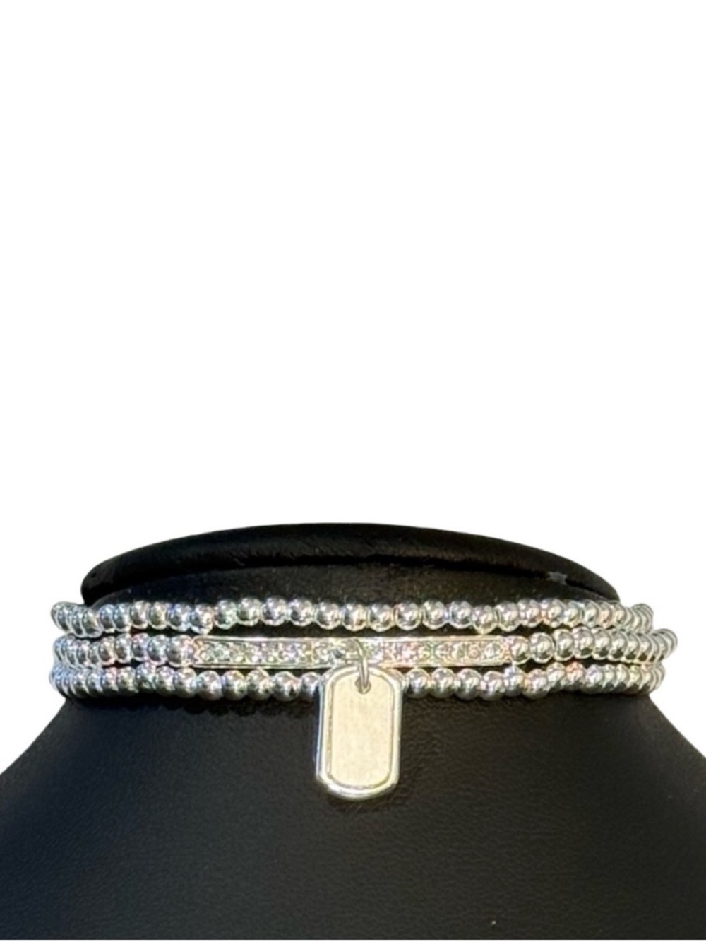 Dog Tag Stretch Bracelet Set